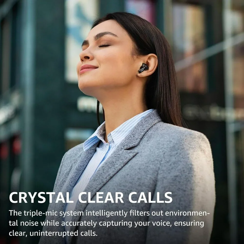 NEW Hybrid Wireless Earbuds with 6 Mics AI Clear Call Ear Buds 55H Playtime, LED